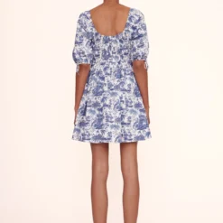 MINI FAYE DRESS | BLUE TOILE -Outlet Attirion Store mini faye dress blue toile 00618 web