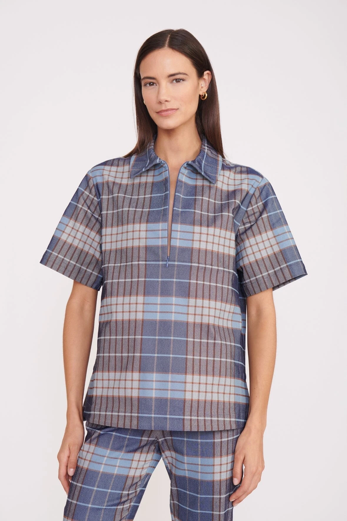 Elevate Your 2025 Wardrobe: Timeless Pieces That Transcend Trends 3 THELMA TOP | FRENCH BLUE MEGA PLAID
